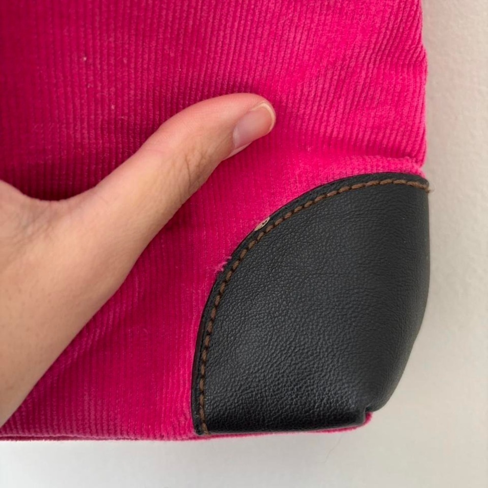 Y2K Retro Pink Navy Blue Faux Leather Tommy Hilfiger Corduroy‎ Tote bag - Medium - Picture 2 of 7